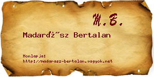 Madarász Bertalan névjegykártya